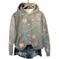 thumbnail image 6 of Craaazy Camo Hoodies for Women Men, Maple Leaf Print Oversized Hooded Sweatshirt Long Sleeve Fleece Pullover With Pocket Gifts, 6 of 8