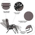 thumbnail image 5 of Devoko 2 PCS Zero Gravity Chair Outdoor Lounge Patio Chair Camp Reclining Lounge Chairs, Brown, 5 of 7
