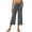 Gray, variant on Capri Pants for Women Drawstring Solid Color Pull-On Wide Leg Yoga Pants Stretchy Athletic Cropped Sweatpants with Pockets