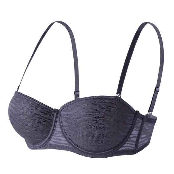 Nilvkv Demi Bras for Women, Underwire Bras for Women, Half Cup Underwire Push Up Lace Open Back Everyday Intimate Blue 40BC