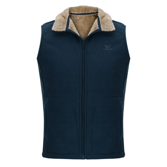 Vest For Men Winter Sevevn Mens Vest Turn Down Collar Solid Fleece Pocket Zipper Sleeveless Warm Jacket Waistcoat