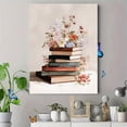 thumbnail image 4 of UXIEQU Vintage Books And Flowers Canvas Wall Art Print 15.75x11.81 Inches, 4 of 8
