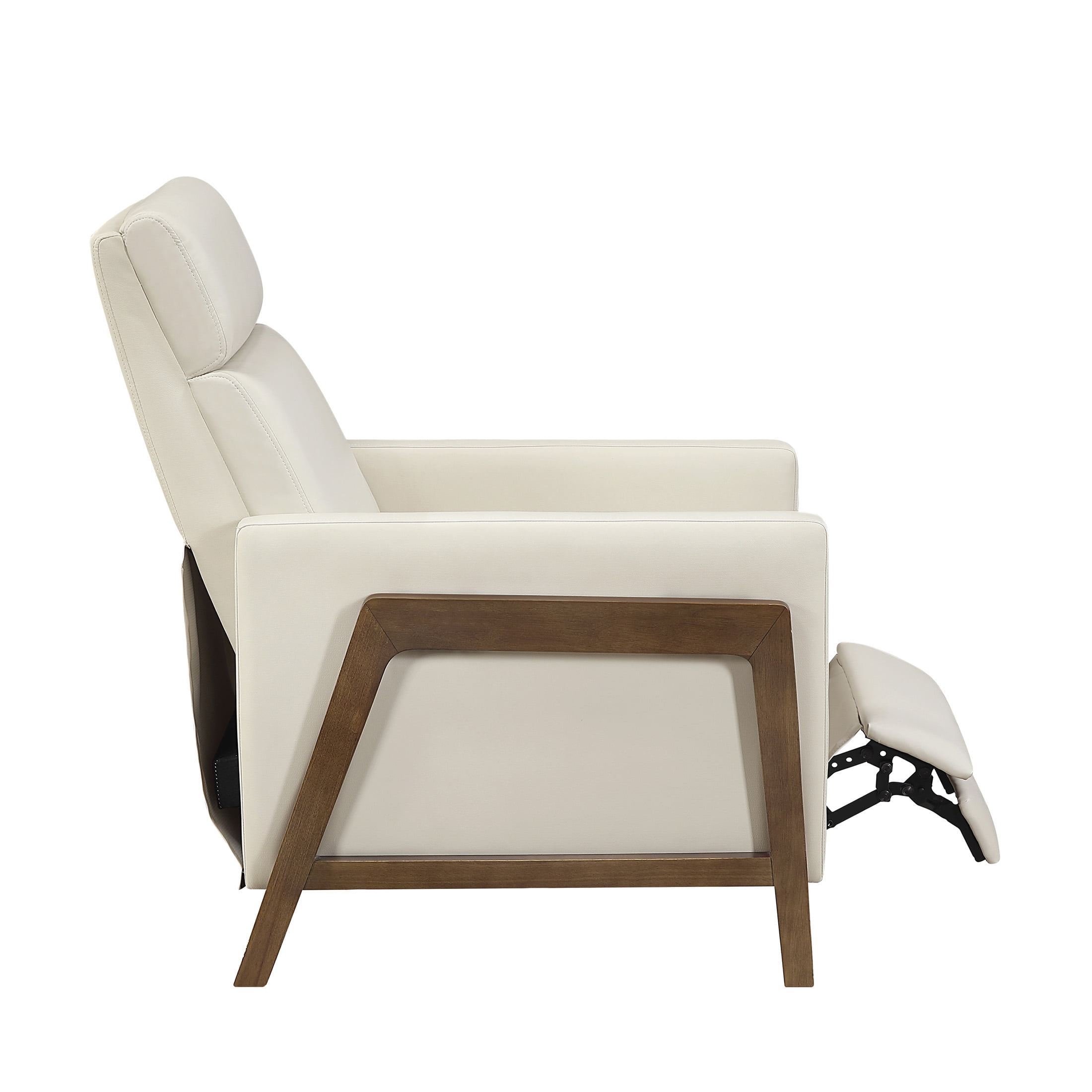 OakvillePark Velora Faux Leather Push Back Manual Reclining Chair, Light Beige