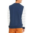 thumbnail image 2 of Kenneth Cole Mens Colorblocked Pinstripe Embellished T-Shirt, White, X-Large, 2 of 2
