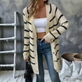 thumbnail image 6 of Women'S Stripe Button Long Cardigan Sweater Casual Fall Knit Sweater  S, 6 of 8