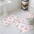 thumbnail image 3 of Summer Marine Life Bathroom Rugs Set Ocean Red Coral Shell Coastal Sea Conch Non Slip Absorbent Soft Bath Mats 3 Piece Set with Bathroom Rug, U-Shaped Floor Mat, Toilet Seat Cover Small Size, 3 of 9
