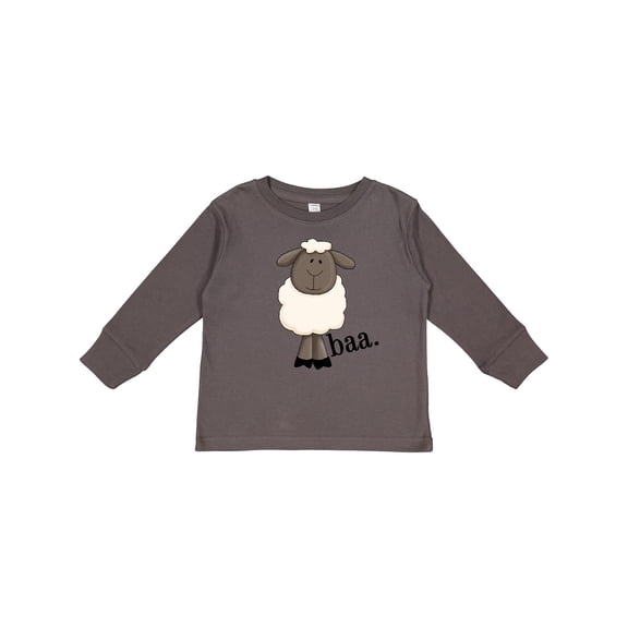 Inktastic Baa. Cute Sheep Design Boys or Girls Long Sleeve Toddler T-Shirt