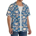 thumbnail image 2 of Kdxio Men's Hawaiian Shirt for Men Short Sleeve Shirt white Skull daisy in water Summer Casual Holiday Beach Button Down T-Shirts, 2 of 5