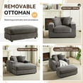 thumbnail image 4 of Muumblus Oversized Lounge Chair with Ottoman, Cloud Accent Reading Armchair for Living Room, Gray Chenille, 4 of 9