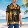 thumbnail image 3 of Balery Sunflower Cowboy Hat Cow Camisas hawaianas de manga corta para hombre, camisas playeras de corte holgado, camisas de vacaciones con botones,X-Large, 3 of 7