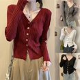 thumbnail image 6 of BUYISI Womens Cozy and Single Breasted Long Sleeve Sweater Jacket for Daily Use White Average size, 6 of 9