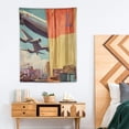thumbnail image 2 of COMIO Airport Tapestry, Colorful Grunge Vintage Design Illustration of Air Cargo Plane and Containers, Fabric Wall Hanging Decor for Bedroom Living Room Dorm, 30X40 Inch, 2 of 7