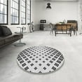 thumbnail image 3 of Ahgly Company Indoor Round Patterned Platinum Gray Area Rugs, 5' Round, 3 of 6