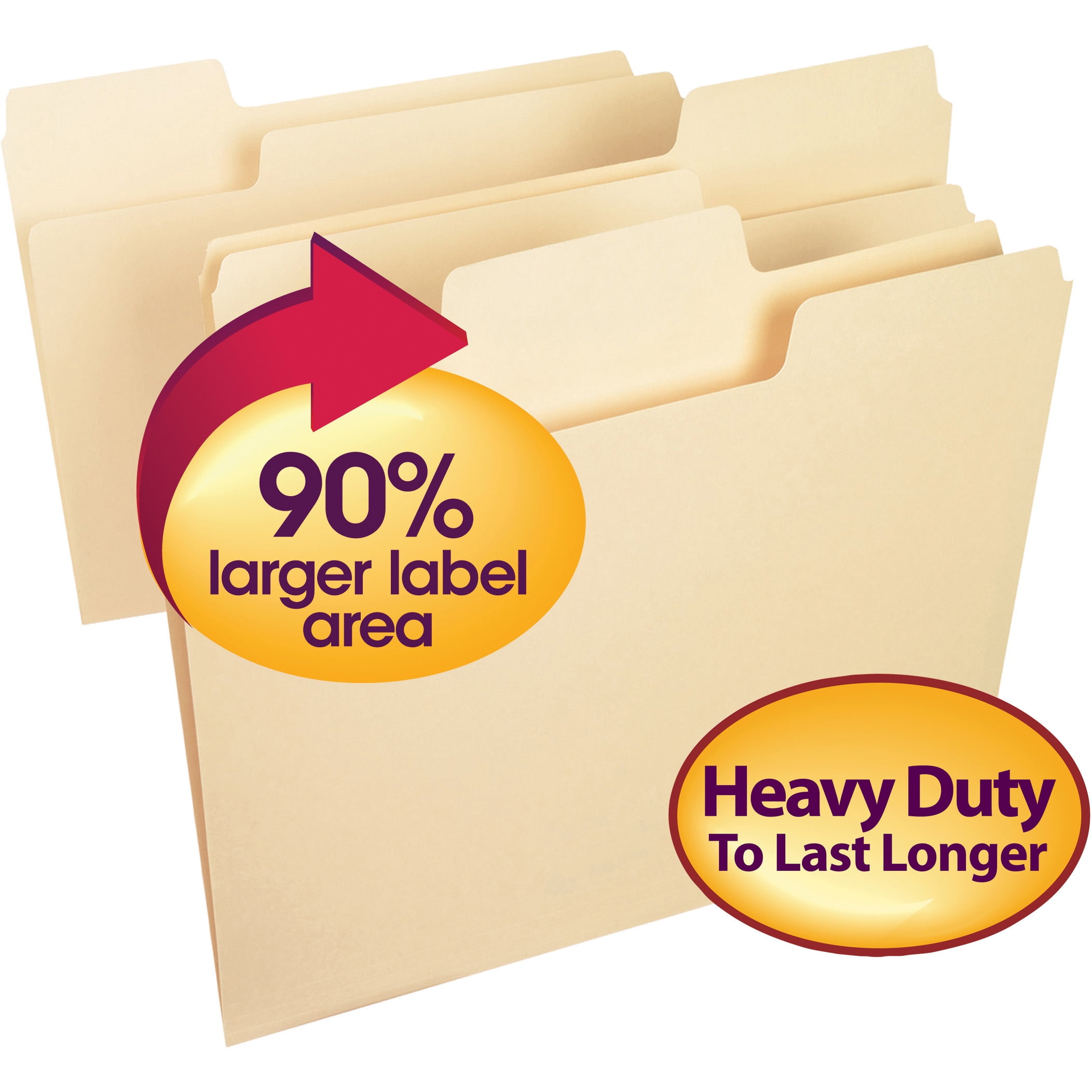 Smead SuperTabÂ® File Folders Manila 1/3 Cut 50/BX Letter (10401)