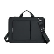 Black Black 14 Inch Lightweight Laptop Bag Multi-Functional Shoulder Messenger Case For Notebook Computers Accessories Storage Nylon Material Portable Bag