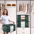 thumbnail image 6 of Foldable Clothes Storage Bags Clothes Organizer Bin with Clear Windows for Clothes Bedding Green Christmas Decoration, 6 of 6