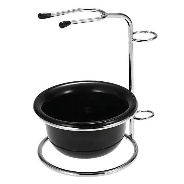 Soporte Universal para brocha de afeitar de acero inoxidable, 2 uds., con cuenco de afeitar