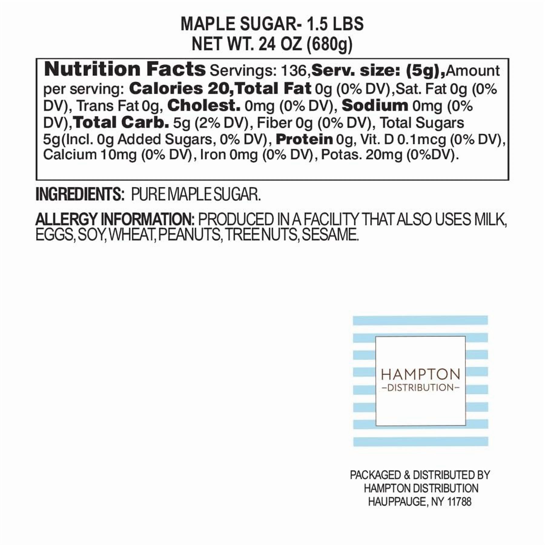 Maple Sugar, 1.5 Pound Resealable Bag, All-Natural, Perfect for Cooking, Baking & Blending