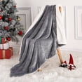 thumbnail image 6 of Berber Fleece Soft Warm Bed Blanket Reversible Sherpa Blanket Fuzzy Plush Snuggle Blanket, Machine Washable Blankets Fall Winter Blanket for Couch Bed Sofa Chair,50"*60",Grey, 6 of 7
