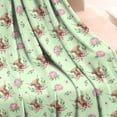 thumbnail image 3 of Green Highland Cow Flower Pattern Blanket,Comfortable Soft Lamb Wool Throw Blanket,All Season,Warm Lightweight Blankets for Sofa Bed Couch Living Room Chair,50"x60", 3 of 4
