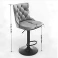 thumbnail image 6 of 2-Piece Golden Swivel Bar Stools Set, Modern Velvet Upholstered Adjustable Height (25-33") Stools with Tufted Backs for Kitchen Island, Home Bar and Breakfast Counter, Orange, 6 of 8
