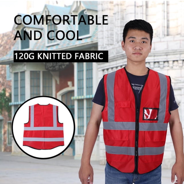 Cergrey Gilet Réfléchissant Multicolore de Sécurité, Gilet Réfléchissant de Sécurité, Gilet de Sécurité