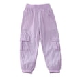 thumbnail image 6 of DJDLJWCJ Boys Cargo Pants 3-13 Multi-Pockets Lightweight School Uniform Pants Elastic Waist Baggy Pants Purple Size 12, 6 of 11