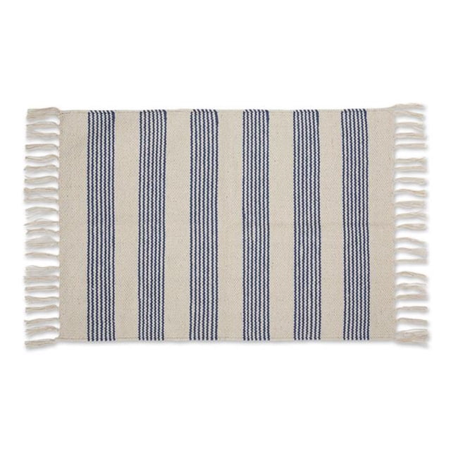 Design Imports CAMZ12640 2 x 3 ft. Hand-Loomed Rug, French Blue Ticking Stripe