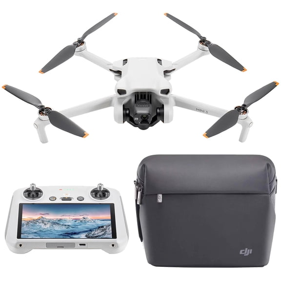 Drone DJI Mini 3 Fly More Combo (DJI RC) 4K/30FPS (GL) 12MP Distancia 18KM 38 Min Vuelo blanco