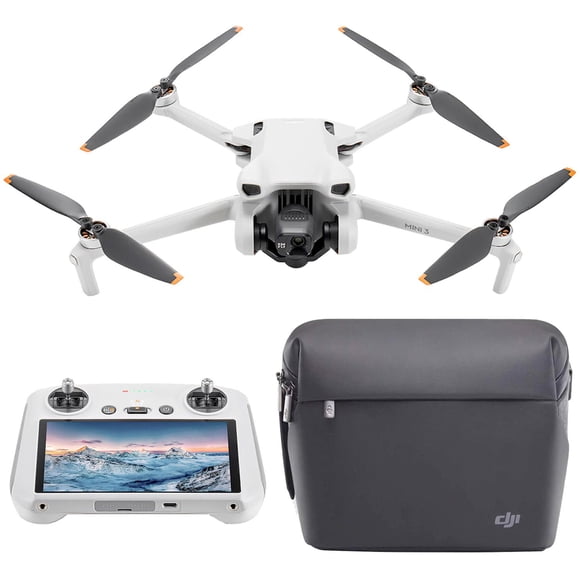 Drone DJI Mini 3 Fly More Combo (DJI RC) 4K/30FPS (GL) 12MP Distancia 18KM 38 Min Vuelo blanco