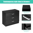 thumbnail image 4 of PAPROOS 3 Drawer Dresser, Bedroom Chest of Drawers, Wood Dresser Organizer Cabinet, Modern Small Dresser Storage Cabinet, Easy Assembly, Black, 4 of 11