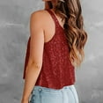 thumbnail image 4 of Women Glitter Sequin Sleeveless Vest Tank Tops Party Cocktail Clubwear camisole, 4 of 11