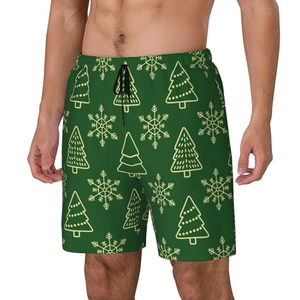 Fotbe Christmas (2) Traje de Baño para Hombre – Shorts de Natación de Secado Rápido con Forro y Bolsillos-Medium