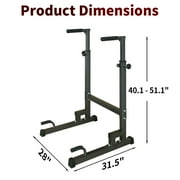 HooKung Adjustable Dip Bar Heavy Duty Steel Dip Station Power Tower Dip Station Pull up Bar Power with Max Weight 330Ibs