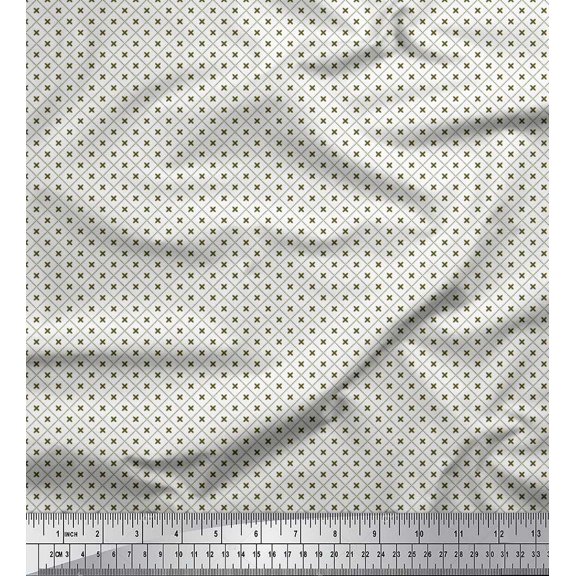 Soimoi Rayon Fabric Check Shirting Printed Fabric 1 Yard 56 Inch Wide