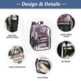thumbnail image 5 of PVC Transparent Backpacks Clear Backpack for Travel and Outings Roses in Pink and Gray Tones, 5 of 7