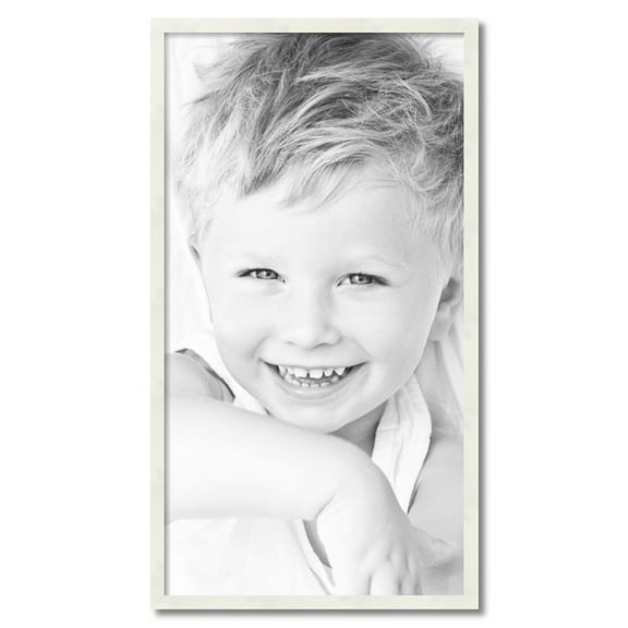 ArtToFrames 21" x 39" White Picture Frame, 21x39 inch White Wood Poster Frame (WOM-5140)