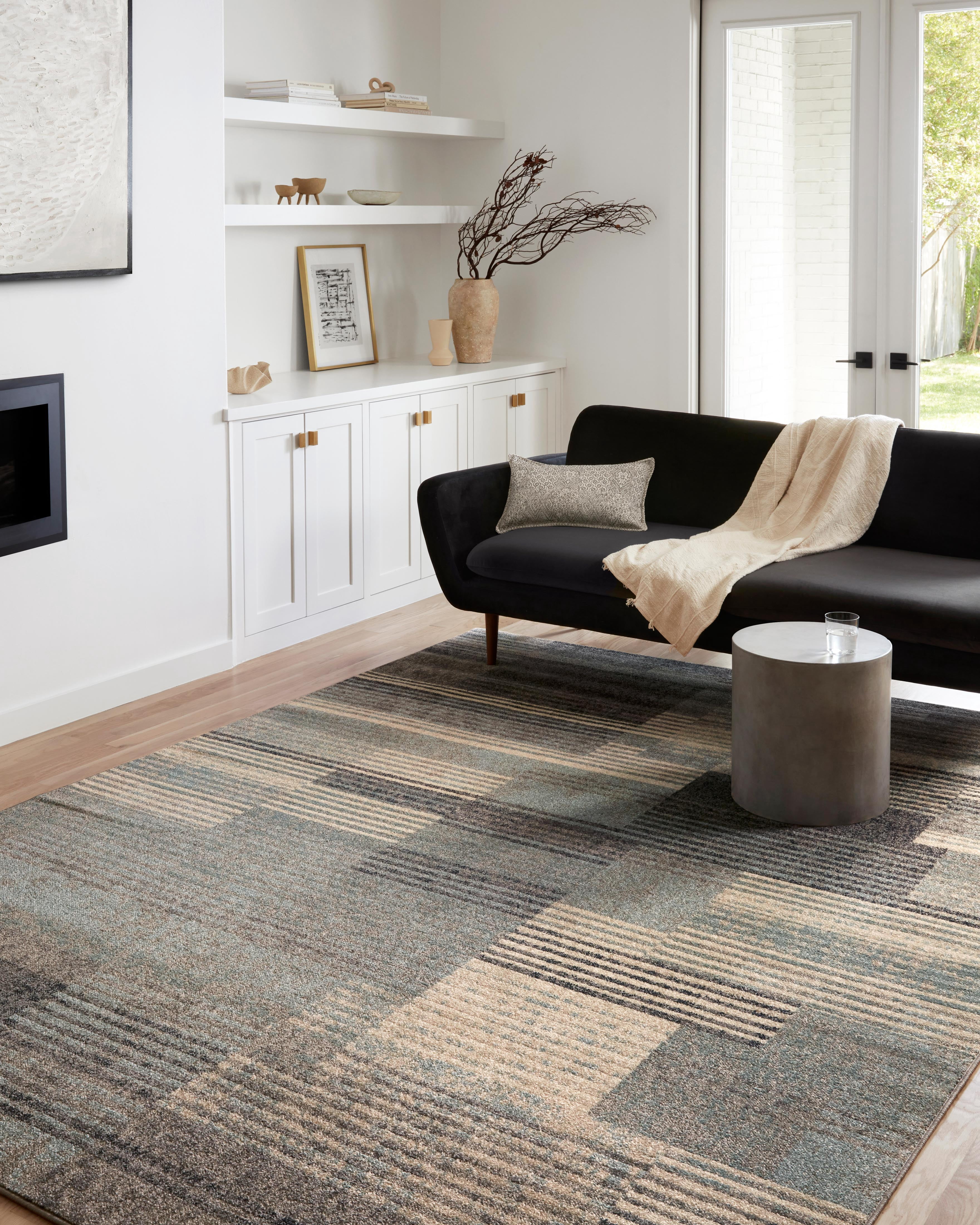 Loloi Bowery BOW-06 Storm / Taupe Geometric Area Rug 2'-3" x 7'-6"