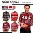 thumbnail image 6 of Iceglad Men's Ugly Christmas Sweater Reindeer Snowflake Print Acrylic Knitted Pullover, 6 of 7