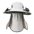 thumbnail image 5 of Segolike Sun Hat with 2 Solar Fan Bucket Hat Mens Sun Hat for Camping Sport Gardening Light Gray, 5 of 8