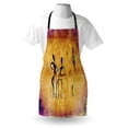 thumbnail image 3 of African Apron Native African Women Dancing Community Celebrating Folkloric Motions Retro Pattern, Unisex Kitchen Bib Apron with Adjustable Neck for Cooking Baking Gardening, Tan Purple, by Ambesonne, 3 of 3