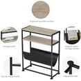 thumbnail image 4 of ZEXVIDA Narrow End Table for Small Spaces - Slim Side Table with Magazine Holder,2 in 1 Design Narrow End Table Living Room,Skinny Bedroom Nightstand Thin Side Magazine Table,Oak, 4 of 5