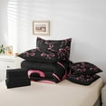 thumbnail image 6 of jejeloiu Cartoon Bow Tie 7-Piece Twin Bedding Sets,Kawaii Bowknot Print Bedding Comforter Set,Pink Bowtie Ribbon Sheet Sets For Girls Kids,Microfiber Bedroom Decor Reversible, 6 of 8