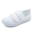 thumbnail image 2 of Fozruso Kids' Breathable Canvas Shoes – Lightweight Prewalker & Kindergarten Sneakers For Boys/Girls | Hook & Loop Closure (Sizes 22 41) White Indoor Dance Shoes Sizes 8 Little Kid(Silver), 2 of 4