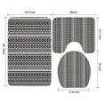 thumbnail image 3 of Black Geometric Diamond Striped Pattern Bathroom Rugs Sets 3 Piece,Toilet Cover Set,Absorbent Non Slip Bathroom Mats Sets with U-Shaped Contour Rug Toilet Rug Set, 3 of 5