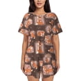 thumbnail image 1 of Fotbe Beautiful Fox Conjunto de Pijama Estampado para Mujer, 2 Piezas, Ropa de Dormir con Camiseta de Manga Corta y Shorts Suaves-Small, 1 of 6