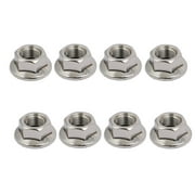 8pcs M10 x 1mm Pitch Metric Fine Thread 304 Stainless Steel Hex Flange Nut