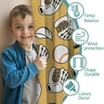 thumbnail image 3 of Blackout Kids Curtains,Yellow Baseball Items Pattern Childrens Insulated Curtains Set Of 2,Bedroom Essentials,Toddler Room Decor 42"x54", 3 of 5