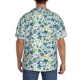 thumbnail image 3 of Sikiie Floral In Blue Men's Cuban Shirt, Hawaiian Shirts, Business Casual Button Down Shirts, Short Sleeve Shirt-4X-Large, 3 of 5