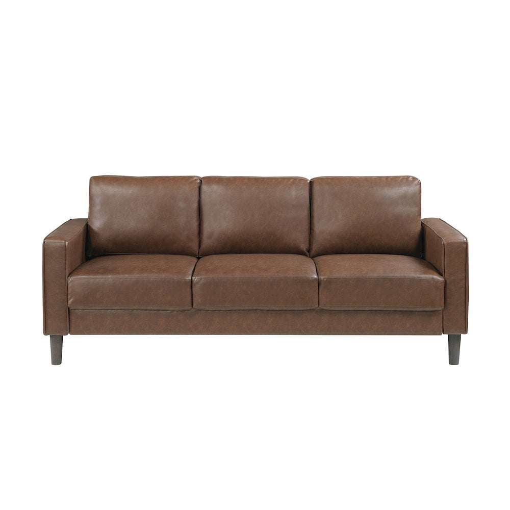 Lexicon Malcolm Faux leather Sofa in Chocolate
